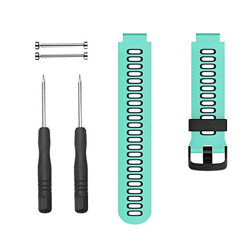 NotoCity Forerunner 735XT/235 Strap Replacement Watch Band Silicone Sports Strap for Garmin Forerunner 235/230/620/630/735XT(mint green, black buckle)