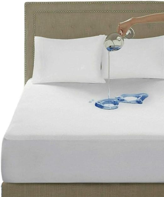 QAYAM 100% Waterproof Terry Towel Mattress Protector Deep Fitted 15CM Mattress Cover topper Sheet Stretch Skirt-Cot-(60x120and15)