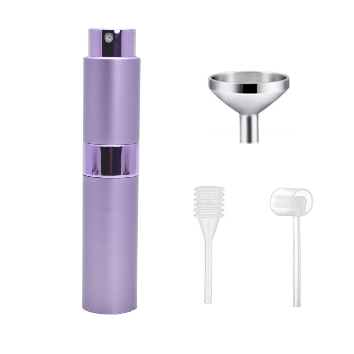 SONGQEE 8ml Travel Perfume Atomiser Refillable, Mini Refillable Perfume Bottle Aftershave Spray Bottle, Upgraded Perfume Atomizer Perfume Pod and Refill Pump for Outdoor Traveling (Purple)