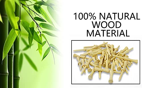 LIKOSO Bamboo Golf Tees Green 26MM Pack of 100 Non Plastic Castle Tees Biodegradable Sustainable