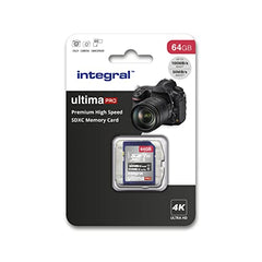 Integral 64GB SD Card 4K Ultra-HD Video High Speed SDXC V30 UHS-I U3 Class 10 Memory Card up to 100MB/s, Color May Vary