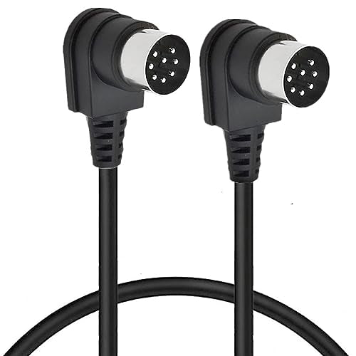 HUHANGGod Dual 90Degree Winkel Großer 8-Pin Din Stecker zum männlichen Lautsprecher Audio Kabel, 2 X 90Degree Din 8-Pin Verlängerungskabel für Bang und Olufsen B&O PowerLink BeoLab (0.5 Meter)