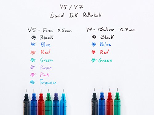 Pilot V5 Liquid Ink Rollerball 0.5mm Tip - Black, 4 Count (Pack of 1)