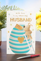 Boofle Amazing Husband Giant Egg Easter Card Cute Greeting Card