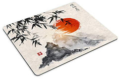 Wasach Gaming Mouse Pad Custom,JapaneseTrees Sun and Mountains Mouse Pad 9.5 X 7.9 Inch (240mmX200mmX3mm)