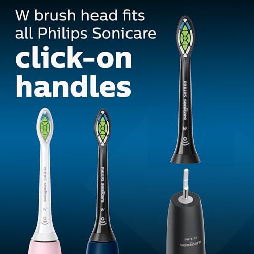 Philips Sonicare Original W2 Optimal White Standard Sonic Toothbrush Heads - 4 Pack in Black (Model HX6064/11)