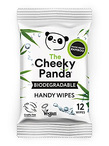 The Cheeky Panda Bamboo Hand Wipes   12 Travel Wipes   100% Plastic Free and Biodegradable Wet Wipes