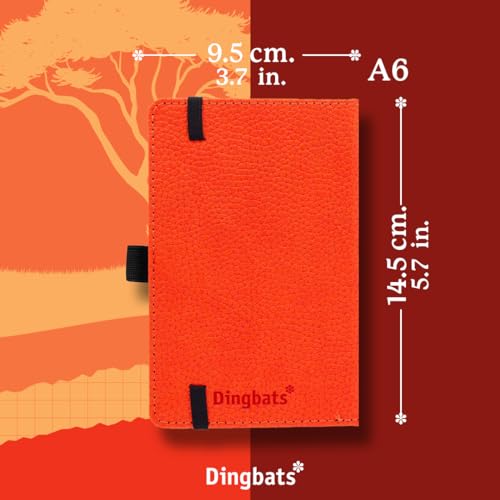 Dingbats* - Wildlife Dotted Pocket Notebook A6 - PU Leather Hardcover Journal - Ideal for Work, Travel - Pocket, Elastic Closure, Pen Holder, Bookmark
