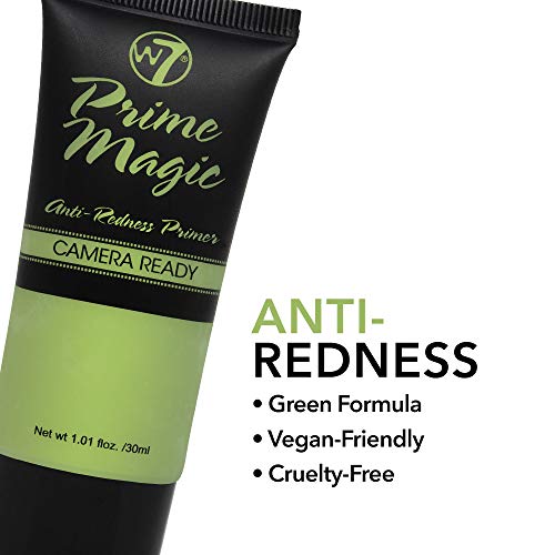 W7 Prime Magic Anti-Redness Face Primer - Green Colour Correcting Face Priming Formula - Vegan Makeup