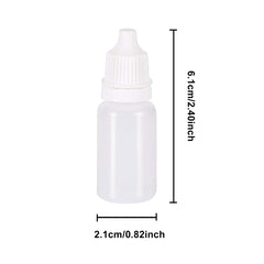 10ml/0.34oz Eye Dropper Bottles, 12 PCS Plastic Dropper Bottles, Squeezable Dropper Bottles, Translucent Bottles, Eye Liquid Empty Dropper Bottles with Cap and Removable Plug For Home, Work, Travel