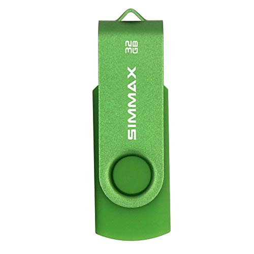 SIMMAX 32GB USB Flash Drives 5 Pack 32GB Memory Stick Swivel Design Thumb Drive USB Stick (32GB Blue Green Black Red Purple)