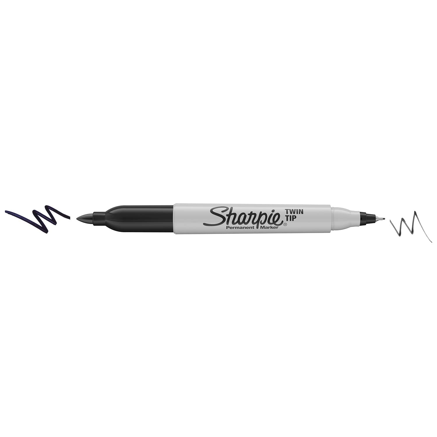 Sharpie Twin Tip Permanent Marker Pens - Black Ink - Pack of 3 - Fine & Ultra Fine Tips