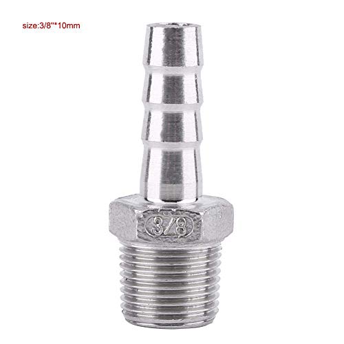 1 x SS304 Stainless Steel Barbed Hose Connector with Thread Adaptor DFE Tail Pipe 1/8~3/4