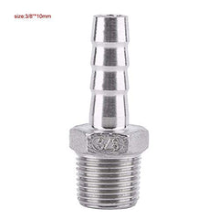 1 x SS304 Stainless Steel Barbed Hose Connector with Thread Adaptor DFE Tail Pipe 1/8~3/4