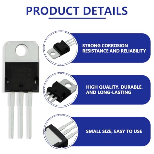 Innfeeltech 10Pcs L7905 Linear Negative Voltage Regulator -5V 1A to 220 Three-Terrminal Regulator