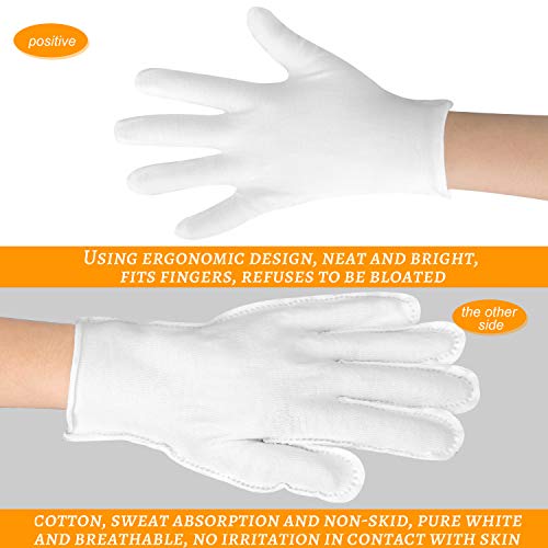 Cotton Gloves,10 Pair White Cotton Gloves for Dry Hands,Moisturzing Gloves for Eczema,Coin,Jewelry,Silver Inspection Gloves