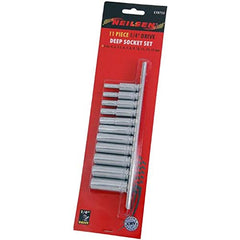 NEILSEN TOOLS CT0753 11 Piece Drive Deep Socket Set on Holder,1/4 inches