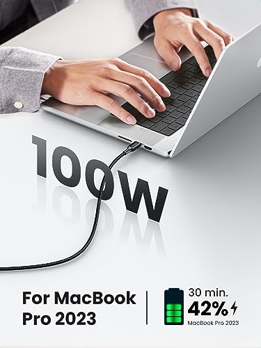 UGREEN USB C to USB C Charger Cable 100W USB C Cable Fast Charge C to C Cable Compatible with iPhone 15 Pro Max, Macbook Pro M3/Air, iPad Pro 2022/Air 5, Galaxy S24 S23 Ultra, Pixel 7 (2M)