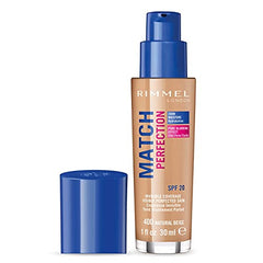 Rimmel Match Perfection Foundation, SPF 20, 400 Natural Beige, 30 ml