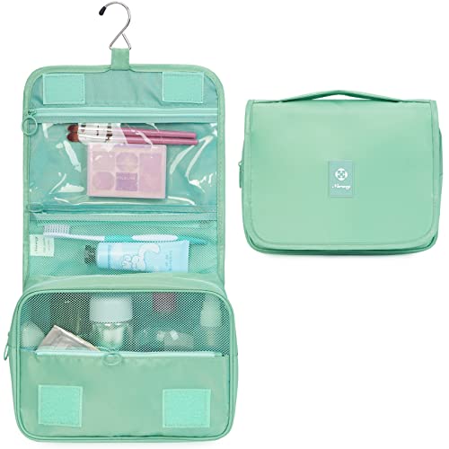 Travel Hanging Toiletry Wash Bag Makeup Cosmetic Organizer for Women Waterproof (Dark Green)