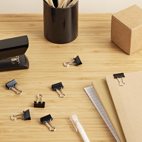 D.RECT Pack of 12 Document Clips   19mm   Box of Multi-Function Paper Clips   Binder Clips   Metal Paper Drawing Clip for Notes   Writing Paper   Clip Office Supplies   Black