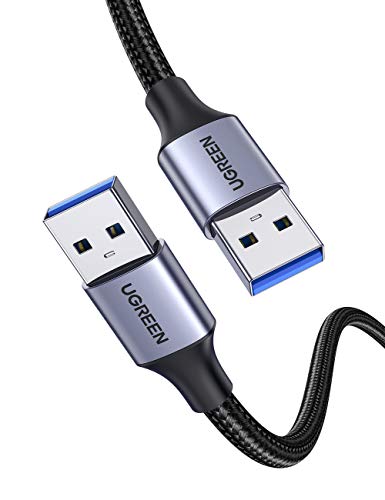 UGREEN USB Cable, USB 3.0 A to A Data Cable Braided, 5Gbps High Speed Transfer USB to USB Cable, Compatible with External Hard Drive/Laptop Cooling Pad/Docking Station/PC/TV/DVD/Printer/Camera(1M)