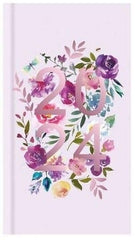 2024 Slim Week To View Vintage Flowers & Typo Designer Diary (Pink)