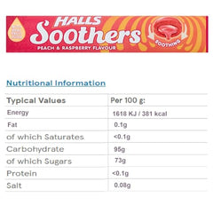 Halls Soothers 5X 45g Mixed Flavour Drops Mints Cherry, Strawberry, Peach & Raspberry, Blackcurrant, Honey & Lemon Bundle