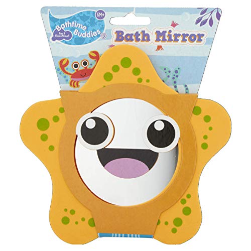 Bathtime Buddies Bath Mirrors, Baby Bath Toys, Fun & Educational, 6and Months, Steggy and Spike the Dinosaurs, 2 PACK, Purple & Yellow, Small