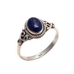 Lapis Lazuli Stone Ring 925 Sterling Silver Statement Ring For Women Size UK S Natural Gemstone Ring Handmade Ring Christmas Gifts Ring Jewelry