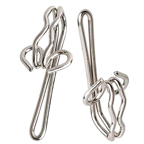 kuou 100 Pcs Metal Curtain Hooks, Stainless steel Drapery Hooks for Window Curtain, Door Curtain & Shower Curtain (Silver)