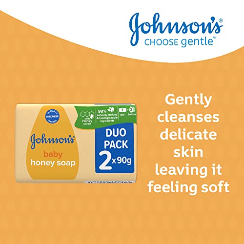 Johnson's Baby Honey soap Duo, Yellow, 90 g (Pack of 2)