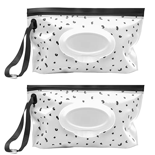 Baby Wet Wipes Pouches, 2 Pcs Baby Wet Wipes Dispensers, Travel Wet Wipes Bags Cases Reusable Refillable, Portable Wipe Carrying Pouches Case for Baby Y3SJB (5)