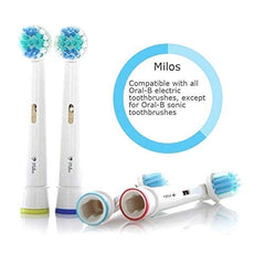 Milos Replacement Electric Toothbrush Head Set - 8-Pack of Replacement Toothbrush Heads Compatible w/Oral B and Braun - Teeth Cleaning Accessories