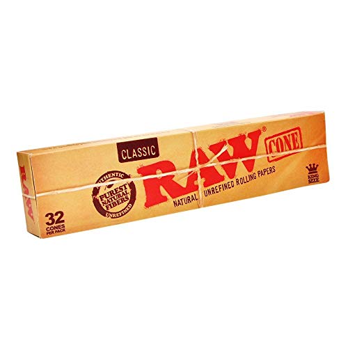 RAW 18615 Classic Pre-Rolled Cone King Size-32 Pieces-109 mm-Basic32, Paper