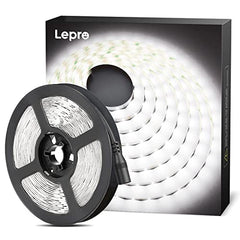 Lepro 5M LED Strip Lights, Cool White 6000K, 300 LEDs, 2300lm Bright Daylight LED Tape for Kitchen Cabinet Bar Van TV Mirror and More (12V Power Supply Not Included)