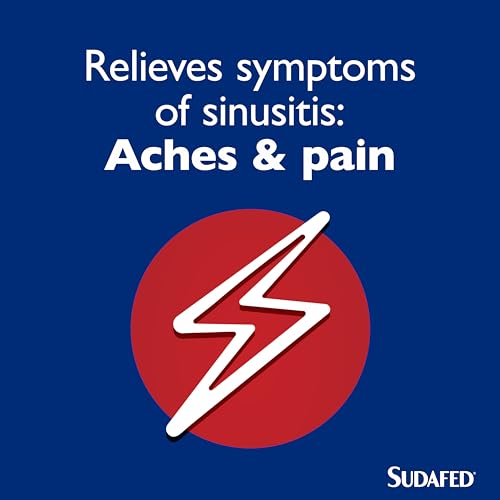 Sudafed Sinus Max Strength Capsules, Relieves Sinus Pressure and Pain, Relieves symptoms of Blocked Nose, Headache, Fever, Aches and Pain, pack of 16