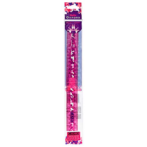 Helix Oxford Camo Folding 30cm Ruler - Pink