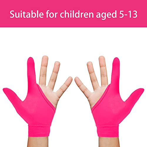 4 Pcs Thumb Sucking Guard Gloves，Kids Chewy Compression Glove，Kids Stop Thumb Sucking and Finger Biting for Ages 5-13 (Double Thumb Style)