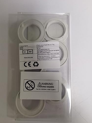 8 Pack Plastic Lamp Shade Reducer Ring, E27 to E14 Lampshade Reducer Ring, E14 Lamp Shade Ring Converter, Lamp Shade Adapter Rings, Socket Replacement Ring, Fitting Lampshade Washer Adaptor White