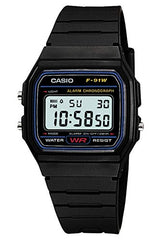 CASIO STANDARD DIGITAL WATCH WITH LED-LIGHT F-91W-1JF