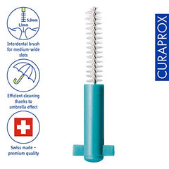 Curaprox CPS 06 Prime Refill Interdental Brushes, Turquoise, 8 Count - 8 x 0.6mm - 2.2mm Internal Toothbrushes.