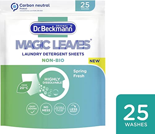 Dr. Beckmann MAGIC LEAVES Laundry Detergent Sheets NON-BIO   Convenient and pre-dosed laundry detergent sheets   Dissolvable climate neutral and easy to use   25 sheets