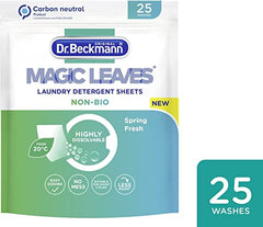 Dr. Beckmann MAGIC LEAVES Laundry Detergent Sheets NON-BIO   Convenient and pre-dosed laundry detergent sheets   Dissolvable climate neutral and easy to use   25 sheets