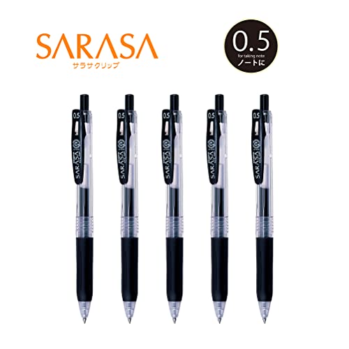 5 pieces P-JJ15-BK5 Zebra Sarasa gel ballpoint pen clip black 0.5 (japan import)