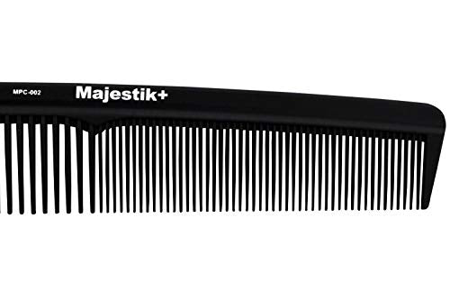 Hair Comb Black Professional Hairdressing Carbon Fiber Comb Master Barber and Salon Anti Static Heat Resistant Strong & Durable Medium and Fine Tooth By Majestikand