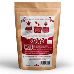 Organic Hibiscus Tea Bags (20 Bags) by The Natural Health Market • Roselle Tea Bags Produce a Vivid Red Tea • 100% Natural Hibiscus Flowers