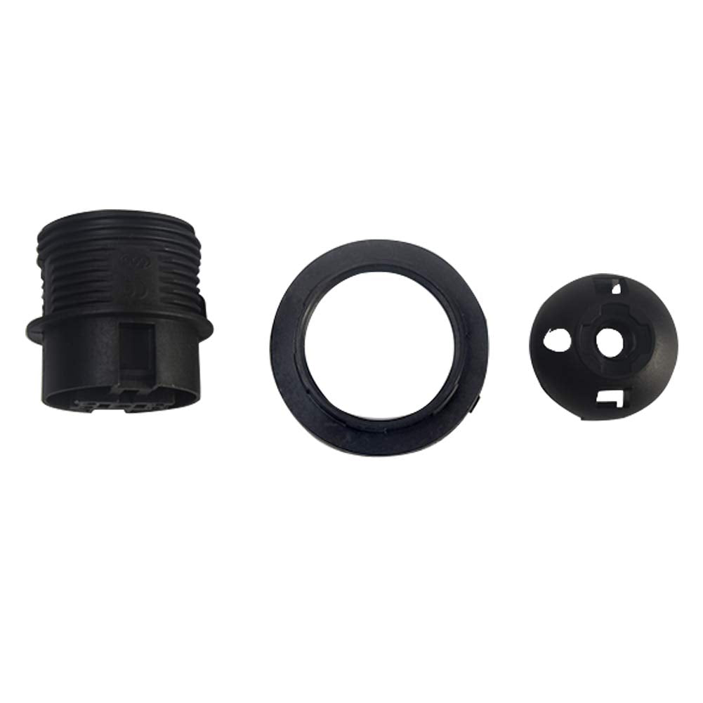 E27 Bulb Holder Edison Screw ES E27 Lamp Holder Practical Lamp Pendant Holder - Plastic Lampshade Ring Adapter(Black)