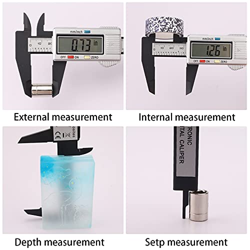 Digital Vernier Caliper,150mm 6 Inch Electronic Micrometer Caliper With Large Lcd Screen,Inch/Metric Conversion,24cm Ruler,Precision Depth Gauge Measuring Tool for DIY,Household