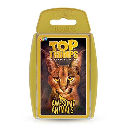 Top Trumps Awesome Animals Classics Card Game, Find out how cute the Snow Leopard is and how big is the Black Rhino, Educational card game for 2 plus players makes a great gift for ages 6 plus